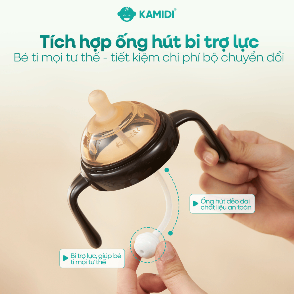 Bình Sữa Kamidi Silicone Gen 2 Nâng Cấp Núm Mềm Mô Phỏng Hoàn Hảo Ti Mẹ