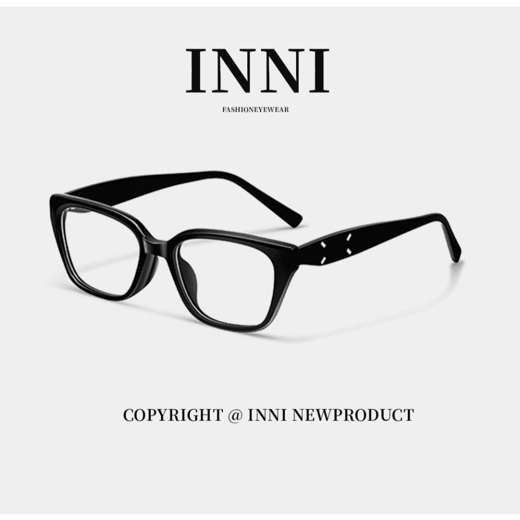 Kính Mắt Gọng Vuông Nữ INNI Gọng Kính Vân Gỗ Thời Trang, Kính Chống Ánh Sáng Xanh Thời Trang - 23137