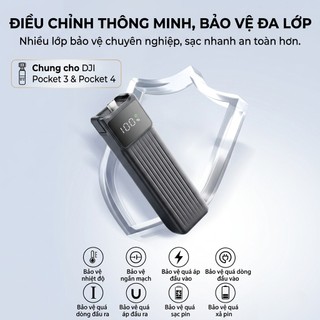 Tay cầm Pin Di Động 10.000mAh NOHON cho DJI Pocket 3 & Pocket 4, sạc nhanh 22.5w