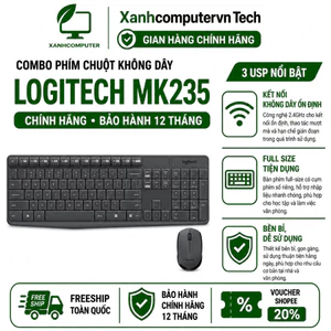 Combo Phím Chuột Không Dây Logitech MK235 | Chính Hãng | Bảo Hành 12 Tháng
