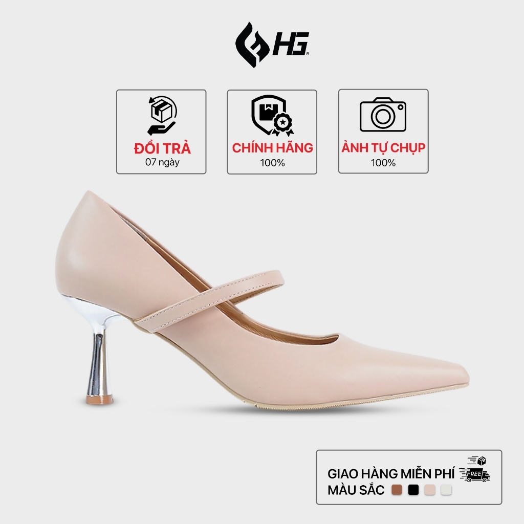 Giày cao gót nữ Mary Jane gót tráng gương 6cm HG Fashion thanh lịch dễ phối đồ công sở HG91725