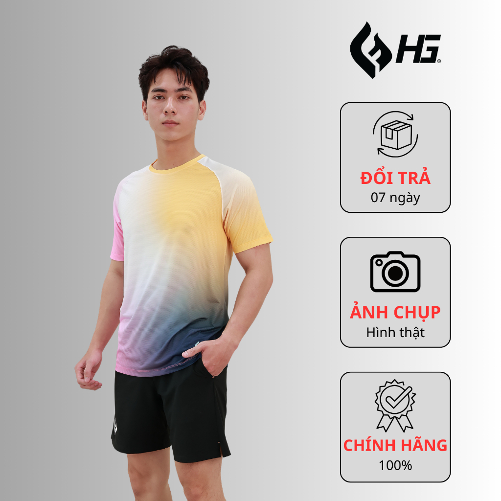 Áo Thể Thao Nam HG Cổ Tròn Tay Ngắn Thoáng Khí Chống Tia UV| A25TS-M