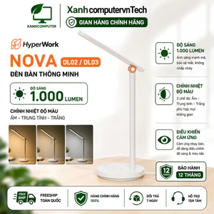 Đèn bàn HyperWork NOVA DL02 / DL03 - Độ sáng 1.000 Lumen - Chỉnh nhiệt độ màu - BH 12 tháng