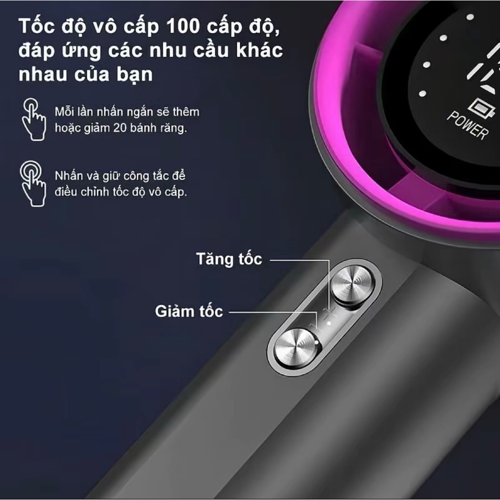Quạt Cầm Tay Mini 4000mAh Động Cơ Turbo F12 Pro, 5 cấp gió dùng liên tục đến 8 giờ MART24H