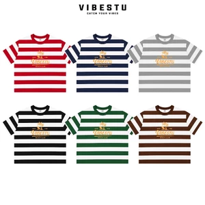 Áo Thun Sọc Ngang Bản To Local Brand VIBESTU " VIBESTU BEACH CLUB " Form Big Boxy Unisex 250gsm Cotton