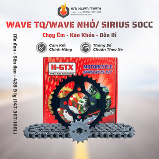 Nhông Sên Dĩa Giá Rẻ: Dĩa đen - Sên đen - 428 9 ly (14T-36T-106L) – Wave TQ/Wave nhỏ/ Sirius 50cc