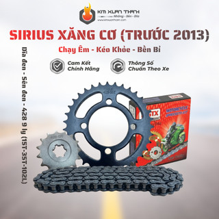 Nhông Sên Dĩa Giá Rẻ: Dĩa Đen + Sên Đen 428 9 Ly (15T-35T-102L) – Sirius Xăng Cơ (Trước 2013)