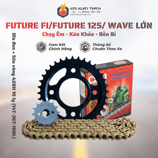 Nhông Sên Dĩa: Dĩa Đen + Sên Vàng 428H 10 Ly (14T-36T-108L) – Future Fi / Future 125 / Wave Lớn