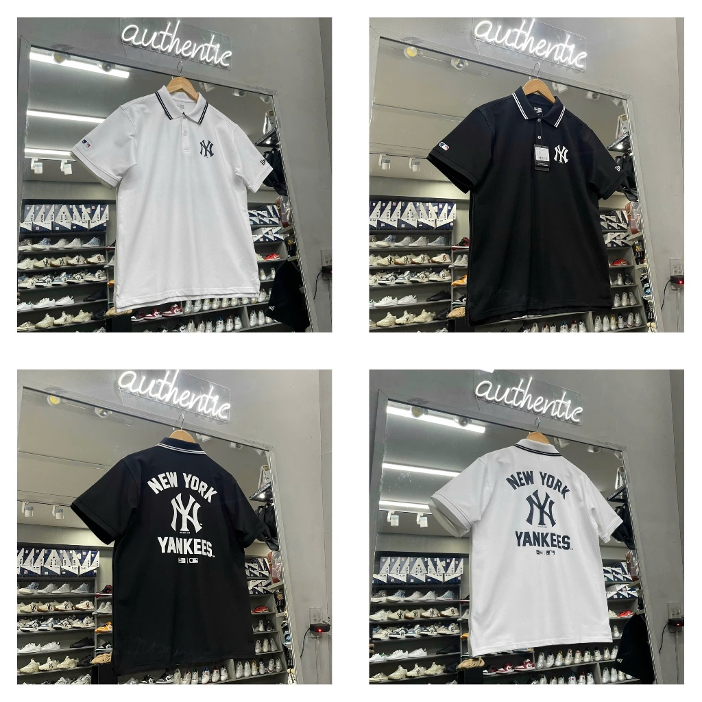 Áo Polo New Era New York Yankees Đen Trắng, Tinh Tế Sang Trọng, Trẻ Trung xuống Phố