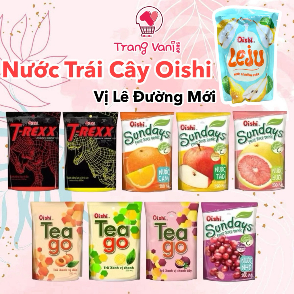 [LỐC 10 GÓI] Nước Trái Cây Oishi T-Rexx/Tea Go/Sunday