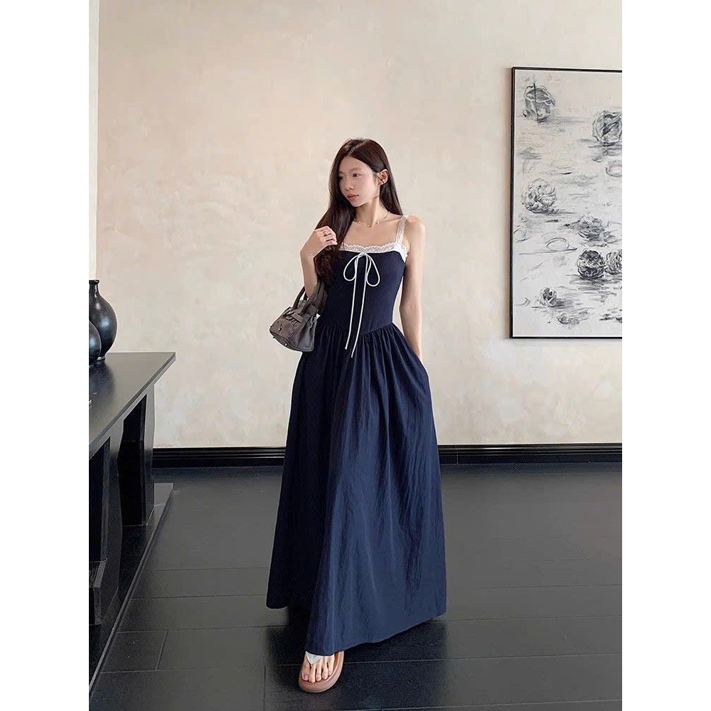 Váy Hai Dây Bản To Phối Ren Ngực, Đầm Dự Tiệc Dáng Ngắn Tôn Dáng Tiểu Thư Sang Chảnh Đi Cafe Hẹn Hò