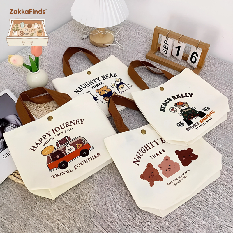 Túi xách vải thời trang mini – Hình gấu dễ thương, đựng được điện thoại, ví, mỹ phẩm, cực kỳ nhẹ và dễ phối đồ