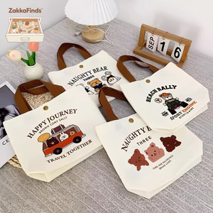 Túi xách vải thời trang mini – Hình gấu dễ thương, đựng được điện thoại, ví, mỹ phẩm, cực kỳ nhẹ và dễ phối đồ
