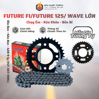 Nhông Sên Dĩa Giá Rẻ: Dĩa Đen + Sên Đen 428 9 Ly (14T-36T-108L) – Future Fi / Future 125 / Wave Lớn