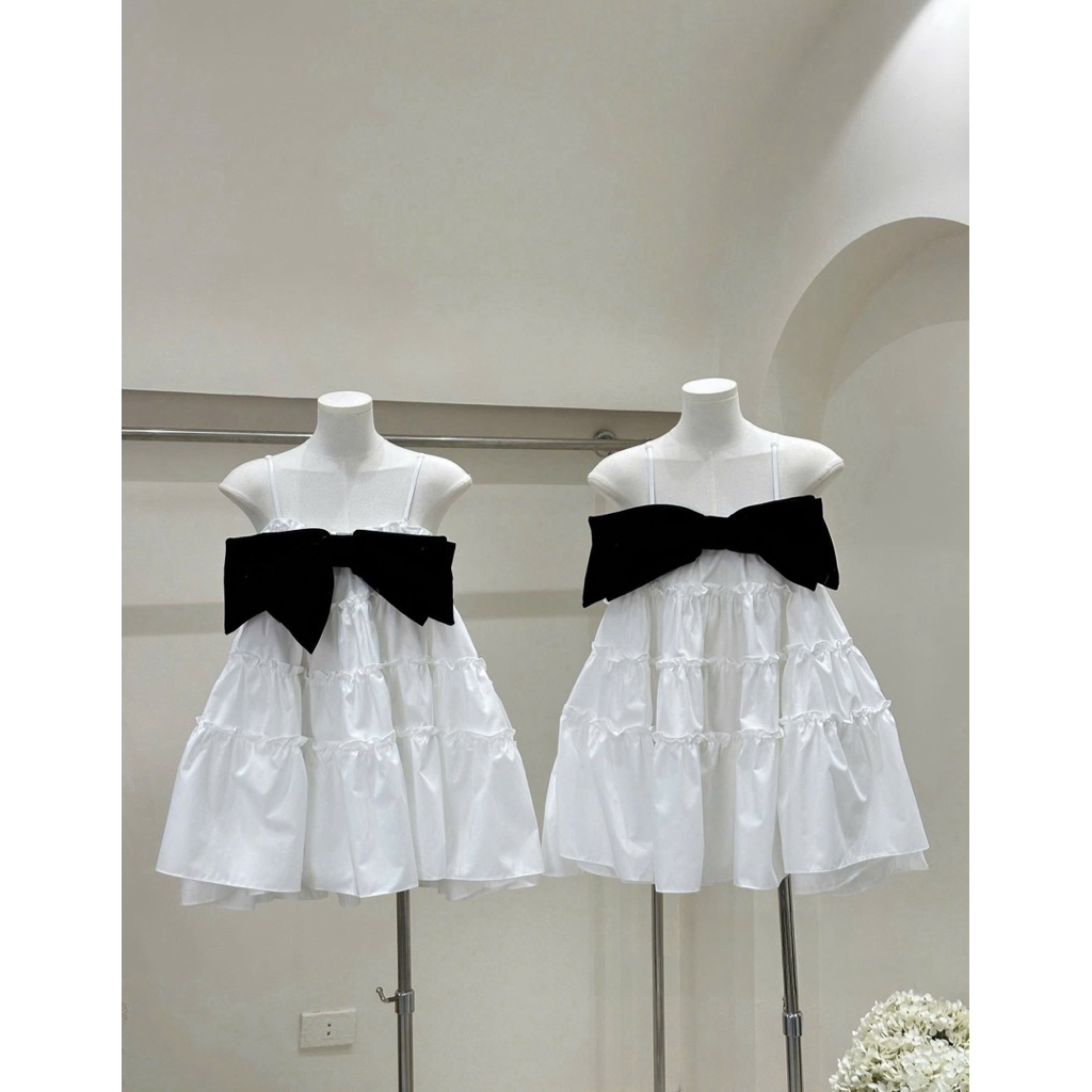 Váy babydoll nơ nhung tiểu thư xinh xỉu