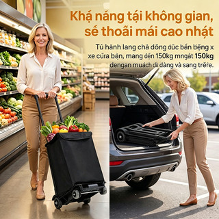 Xe kéo hàng xe đẩy hàng gấp gọn Xe kéo hàng Lưu trữ tiện lợi Xe đẩy gia đình, tải trọng 200kg