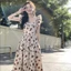 Váy Hoa Nhí Nàng Thơ Cổ Vuông Phối Bèo, Đầm Maxi Dáng Xòe Tiểu Thư Xinh Xắn Đi Chơi Chụp Ảnh Élan Sweet