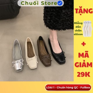 Giày bệt nữ da PU tổng hợp dệt vải đế cao su dễ thương dịu dàng nữ tính tinh tế