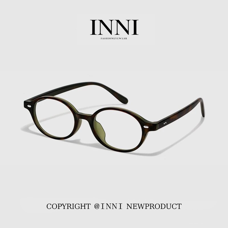 Kính cận gọng oval INNI 2413 thời trang, kính mắt gọng nhựa cao cấp, nhiều màu sắc, chống tia UV