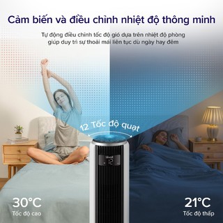 Quạt Tháp Không Cánh Levoit Classic 36 Inches – Làm Mát Nhanh Cho Phòng Ngủ
