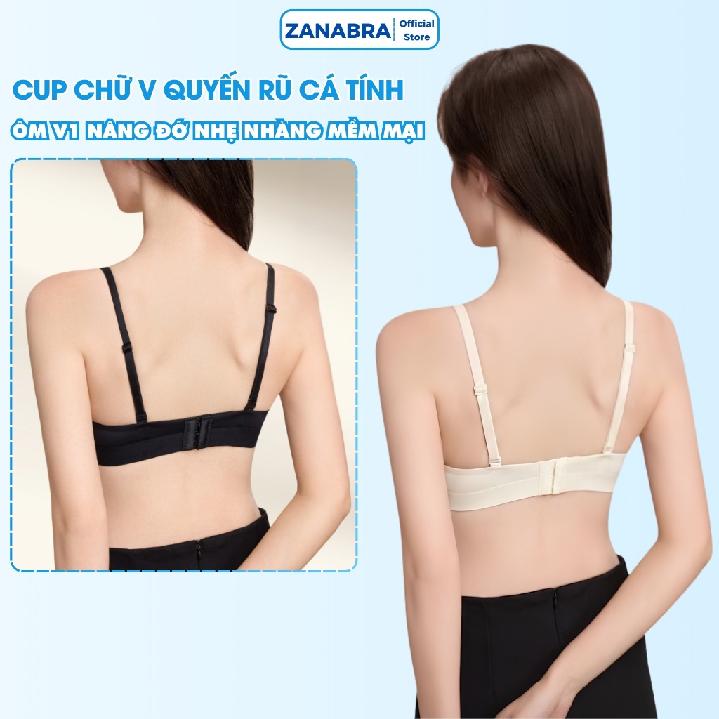 Áo Ngực Nữ Áo Bra Chất Su Không Gọng Cup Ngang Mút Mềm Mại Thoáng Khí Không Lộ Viền ZANABRA A9228
