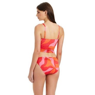 Set bơi 2 mảnh, bikini đi biển nữ màu cam nổi bật, kín đáo sẵn đệm ngực hàng xuất dư cao cấp