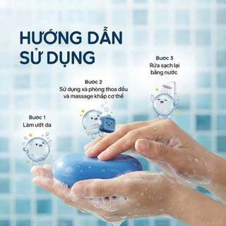 Xà Phòng Tạo Bọt Dok Anchan Blue Soap Kèm Túi Lưới | Xà Phòng Tắm Làm Sạch Da Dịu Nhẹ