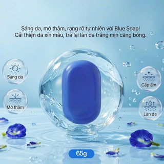 Xà Phòng Tạo Bọt Dok Anchan Blue Soap Kèm Túi Lưới | Xà Phòng Tắm Làm Sạch Da Dịu Nhẹ