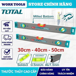 Thước thuỷ TOTAL có nam châm hút TMT24036, TMT26036, TMT24028M, TMT26028M, TMT23028, TMT26028, TMT24028 DNTT