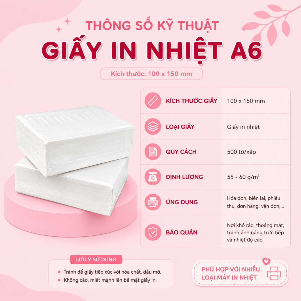 [3-6-10 TỆP] Tem nhiệt chống nước A6 100x150 | Tem vận đơn Shopee TikTok | Bám dính tốt | Không phai chữ