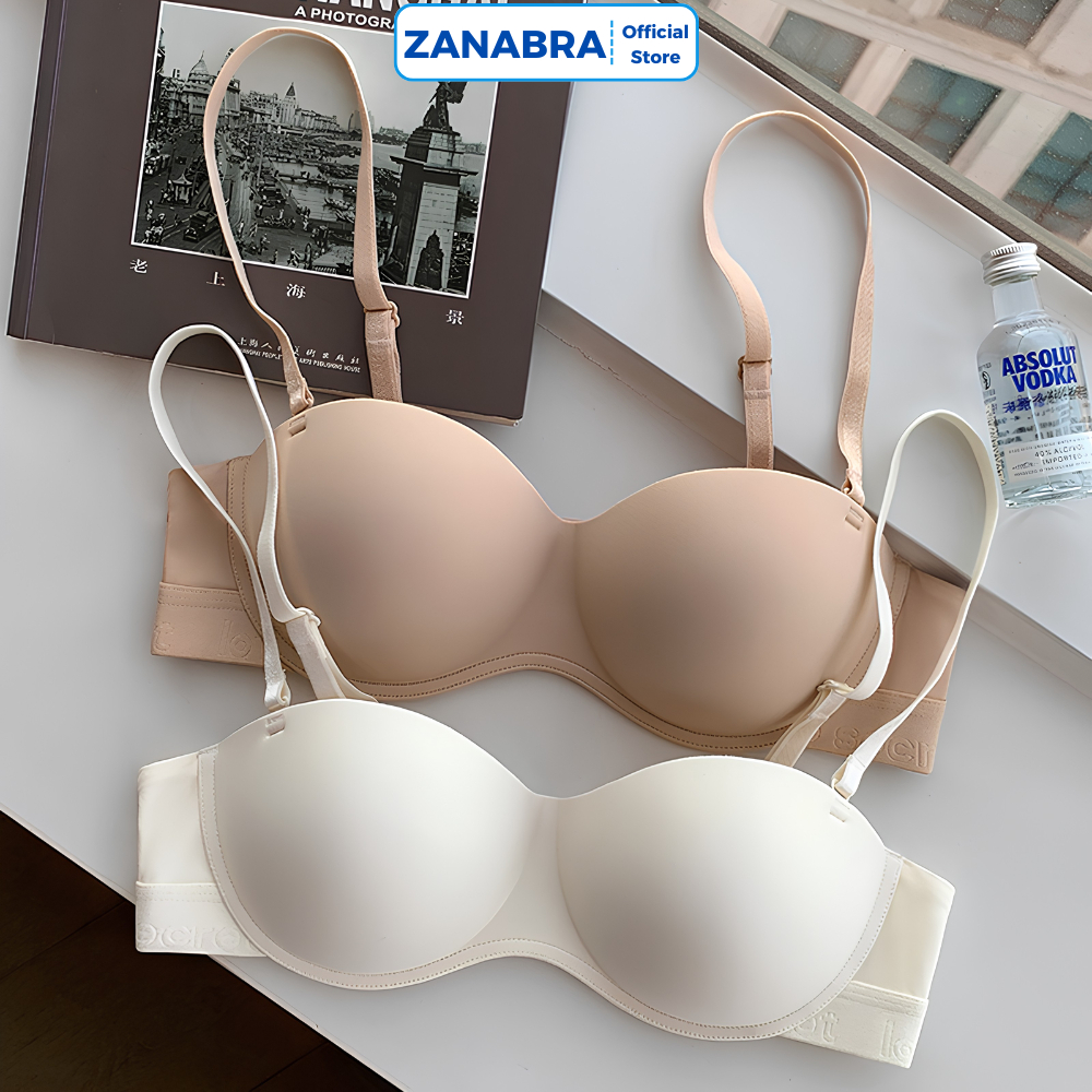 Áo Ngực Nữ Áo Bra Chất Su Không Gọng Cup Ngang Mút Mềm Mại Thoáng Khí Không Lộ Viền ZANABRA A9228