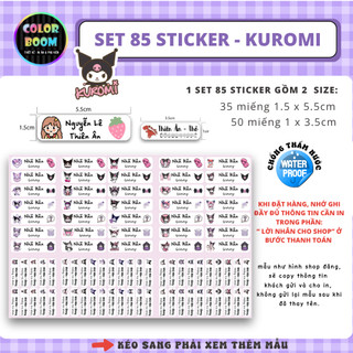 [ IN TÊN THEO YÊU CẦU] Set 85 Sticker Dán Đồ Dùng Cho Bé - MẪU KUROMI Hottrend - Colorboomshop