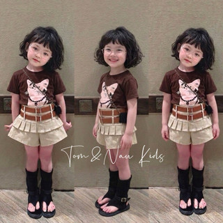 A33- [FORM ÔM ƯNG RỘNG TĂNG SIZE]-[tomnaukids] Áo thun cộc tay ép hình cho bé gái thun bozip cottsize từ 8-34Kg