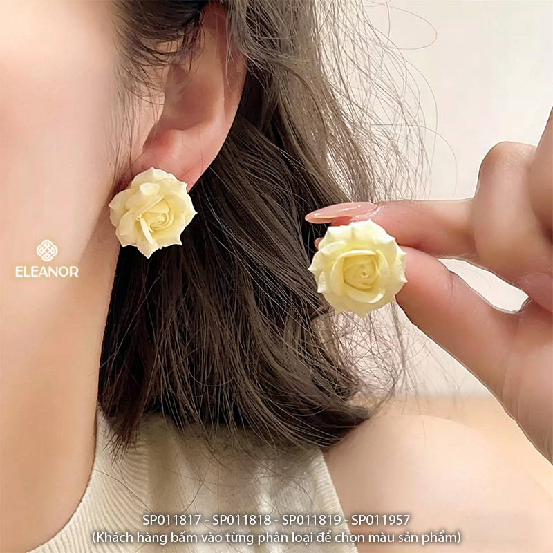 Bông tai nữ chuôi bạc 925 Eleanor Accessories hình hoa hồng phụ kiện trang sức khuyên tai 11817