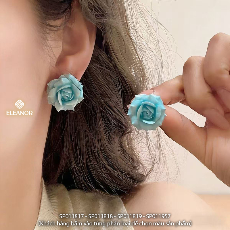 Bông tai nữ chuôi bạc 925 Eleanor Accessories hình hoa hồng phụ kiện trang sức khuyên tai 11817