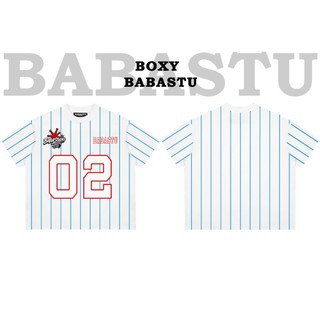 Áo Thun Boxy Kẻ Sọc BABASTUDIO Áo Phông Unisex Top Menswear Cổ Tròn - ATX 05