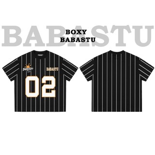 Áo Thun Boxy Kẻ Sọc BABASTUDIO Áo Phông Unisex Top Menswear Cổ Tròn - ATX 05