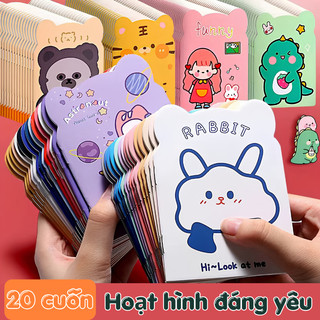 Set 20 Sổ Tay Mini Cute Hoạt Hình – Sổ Ghi Chú Kẻ Ngang 32 Trang Cho Học Sinh Sinh Viên