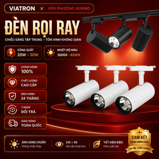 Đèn rọi ray công suất 20W 30W xoay 360 độ, đèn chiếu điểm thanh ray vỏ hợp kim nhôm, BH 2 năm