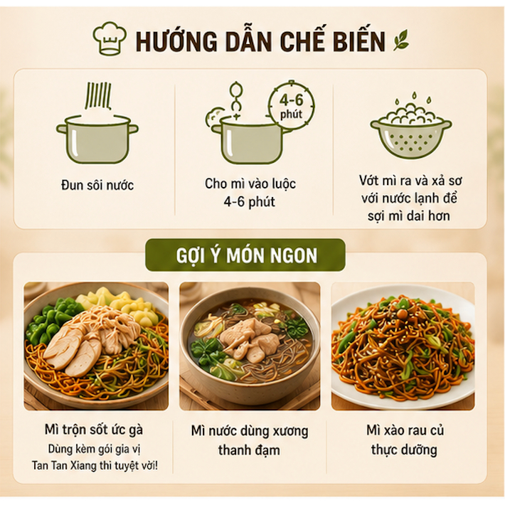 Mì Ăn Kiêng Lúa Mạch Đen Gaia Farm (300g) - Mì Nguyên Cám, Lựa Chọn Vàng Cho Chế Độ Eat Clean & Healthy Luka Food
