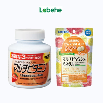 Combo bổ sung Vitamin tổng hợp hỗ trợ tăng cường đề kháng toàn diện (Nhai Dâu + Tổng hợp túi)