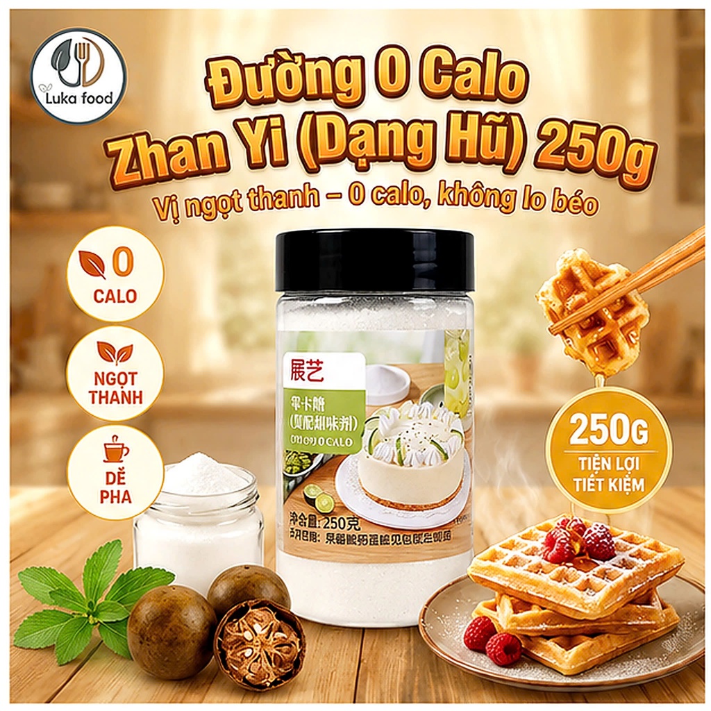 Đường Ăn Kiêng 0 Calo Zhan Yi 250g - Ngọt Thanh, Làm Bánh Healthy & Eat Clean Cho Người Tiểu Đường
