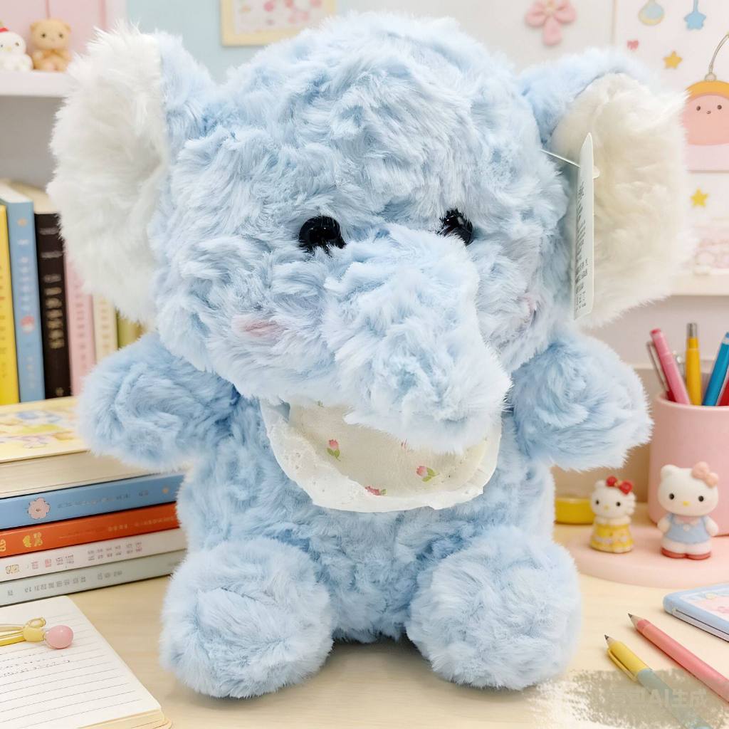 Gấu Bông Hình Thú Lông Xù Đeo Yếm Dễ Thương, Thú Nhồi Bông Vịt Heo Voi Cừu Mini Quà Tặng Sinh Nhật Cho Bé, Bạn Gái