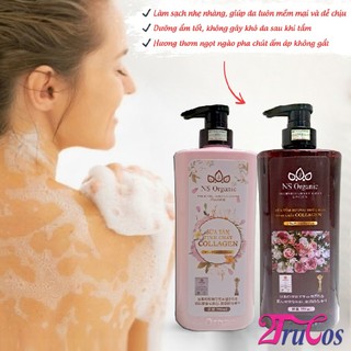 Sữa tắm tinh chất Collagen NS Organic Perfume Shower Gel 750ml (lưu hương nước hoa > 2h) 2Trucos