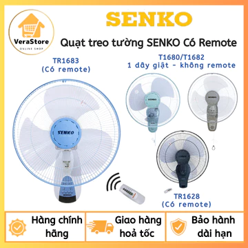 Quạt treo tường SENKO TR1628/TR1683 có Remote - T1680/T1682 1 dây KHÔNG remote - Giao màu ngẫu nhiên