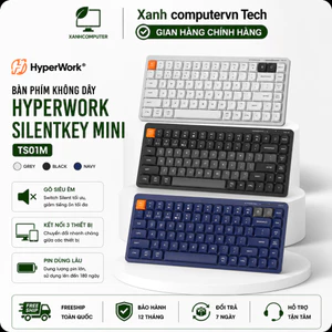 Bàn phím không dây HyperWork SilentKey Mini | TS01M - Hàng chính hãng