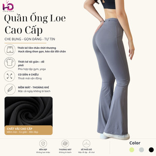 Quần Thể Thao Ống Loe Cạp Cao Nâng Mông Thể Thao Tập Gym Tập Yoga & Aerobic Thời Trang Dành Cho Nữ
