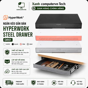 Ngăn kéo gắn bàn HyperWork Steel Drawer DR01 | Chất liệu thép không gỉ - sơn tĩnh điện - Hàng Chính Hãng