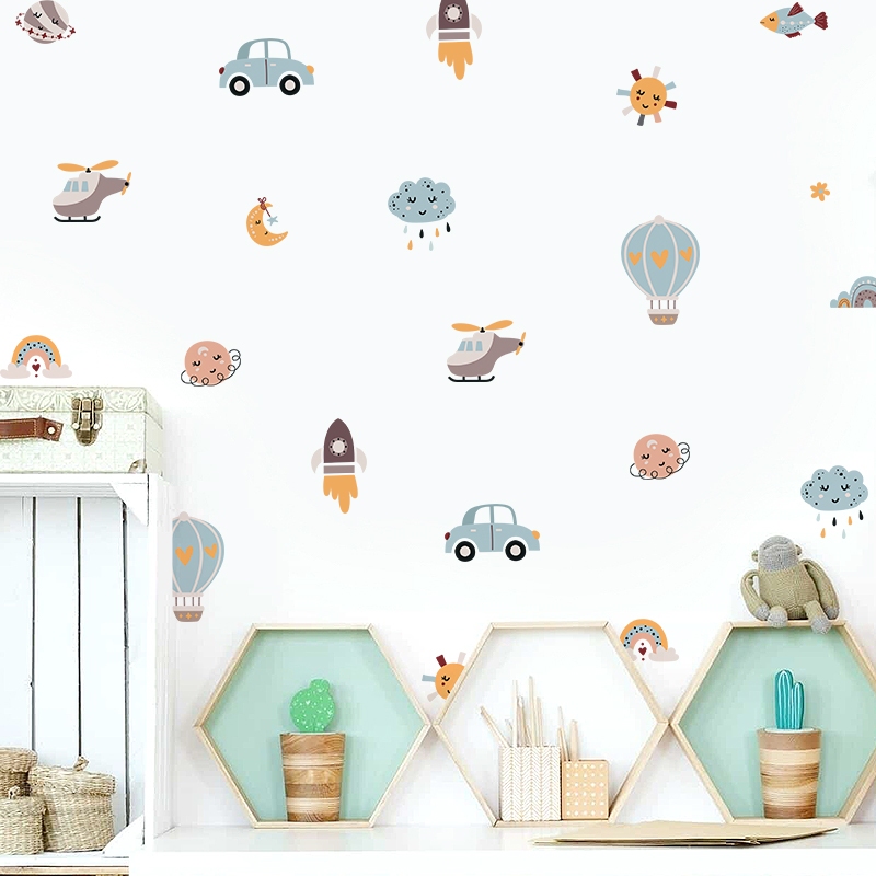 Sticker Decal Dán Tường Mẫu Xe Cộ Có Keo Sẵn - Trang Trí Cửa Kính - Decor Quán Cafe - Phòng Ngủ
