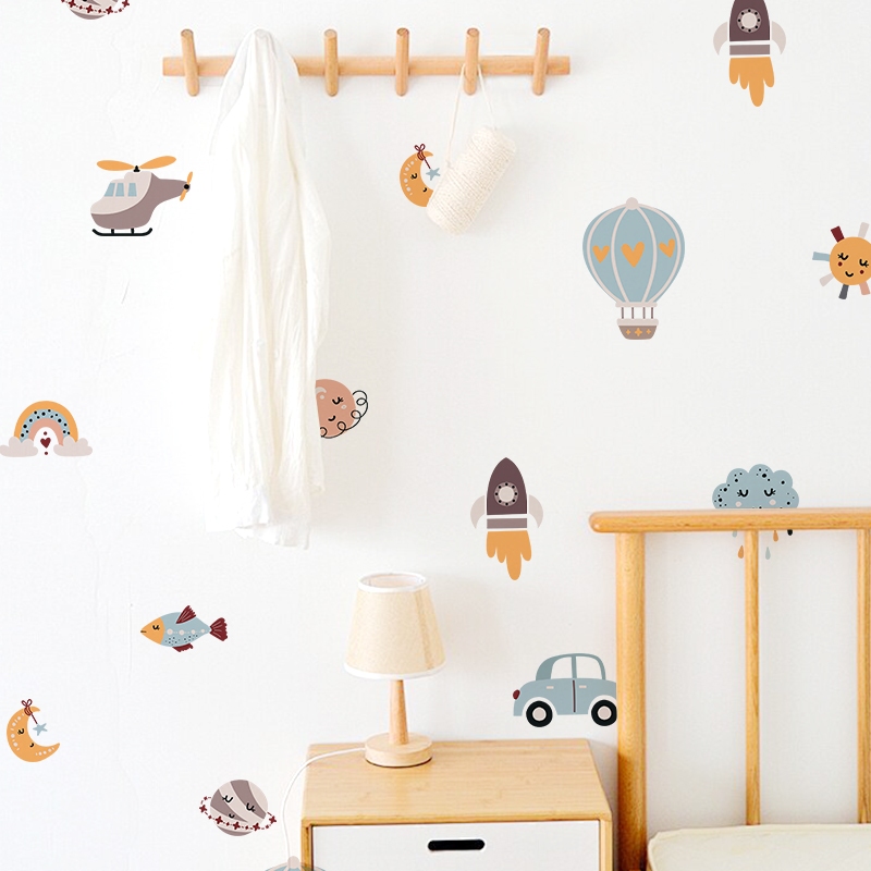 Sticker Decal Dán Tường Mẫu Xe Cộ Có Keo Sẵn - Trang Trí Cửa Kính - Decor Quán Cafe - Phòng Ngủ